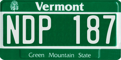 VT license plate NDP187