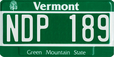 VT license plate NDP189