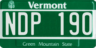 VT license plate NDP190