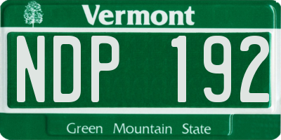 VT license plate NDP192