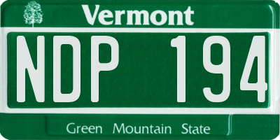 VT license plate NDP194