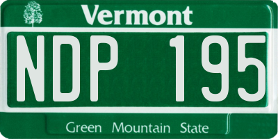 VT license plate NDP195