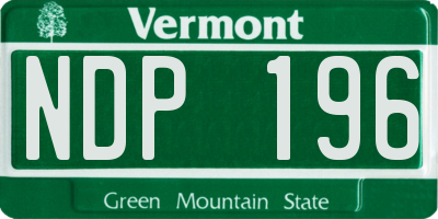 VT license plate NDP196