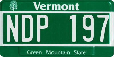 VT license plate NDP197