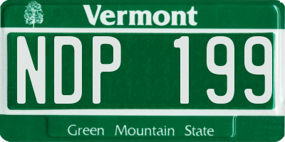 VT license plate NDP199