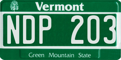 VT license plate NDP203