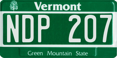 VT license plate NDP207