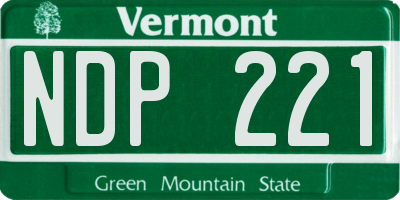 VT license plate NDP221