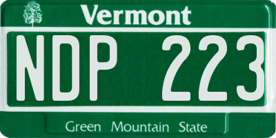 VT license plate NDP223