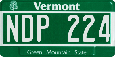 VT license plate NDP224