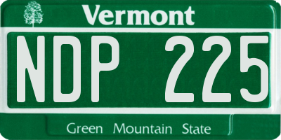 VT license plate NDP225