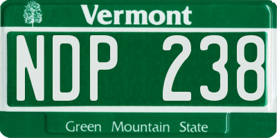 VT license plate NDP238