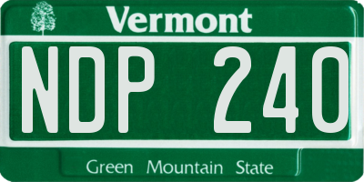 VT license plate NDP240