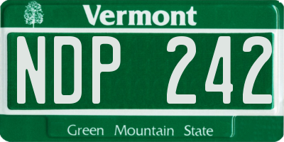 VT license plate NDP242