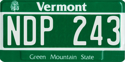 VT license plate NDP243