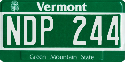 VT license plate NDP244