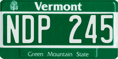 VT license plate NDP245