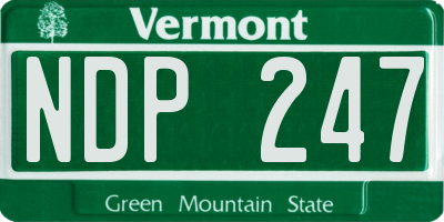 VT license plate NDP247