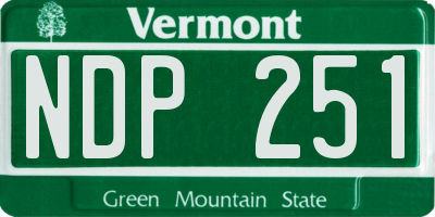 VT license plate NDP251