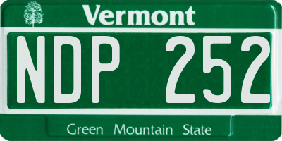 VT license plate NDP252