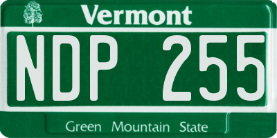 VT license plate NDP255