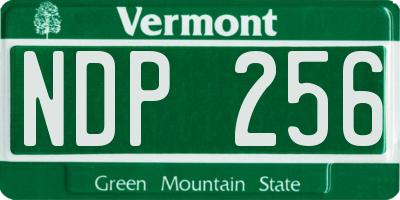 VT license plate NDP256