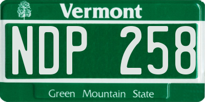 VT license plate NDP258