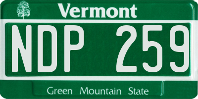 VT license plate NDP259