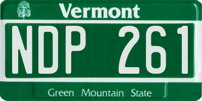 VT license plate NDP261