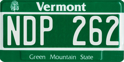 VT license plate NDP262