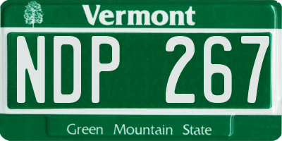 VT license plate NDP267
