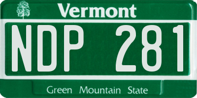 VT license plate NDP281