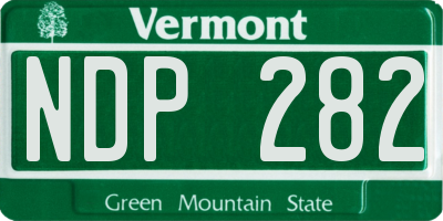 VT license plate NDP282
