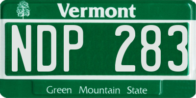 VT license plate NDP283