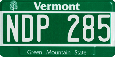 VT license plate NDP285