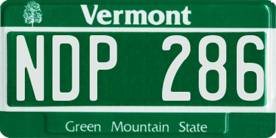 VT license plate NDP286