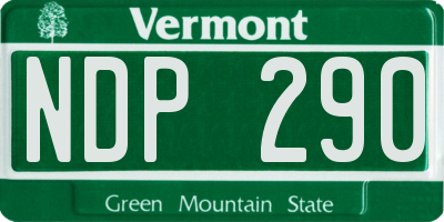 VT license plate NDP290