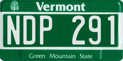 VT license plate NDP291