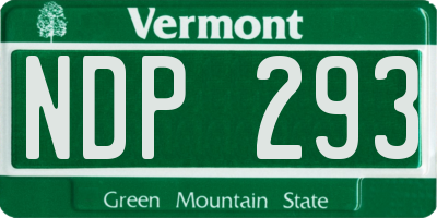 VT license plate NDP293
