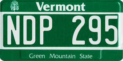 VT license plate NDP295