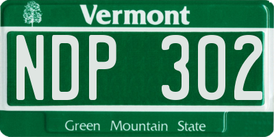 VT license plate NDP302