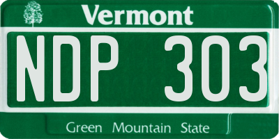 VT license plate NDP303
