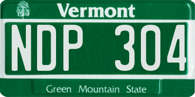 VT license plate NDP304