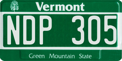 VT license plate NDP305