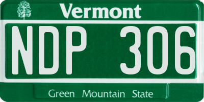 VT license plate NDP306