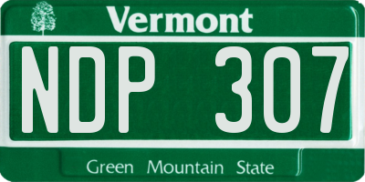 VT license plate NDP307