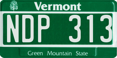 VT license plate NDP313