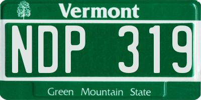 VT license plate NDP319