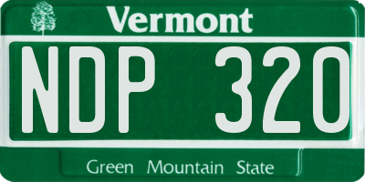 VT license plate NDP320