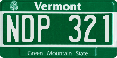 VT license plate NDP321